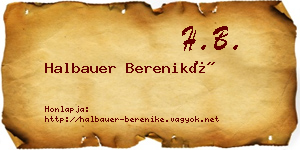 Halbauer Bereniké névjegykártya